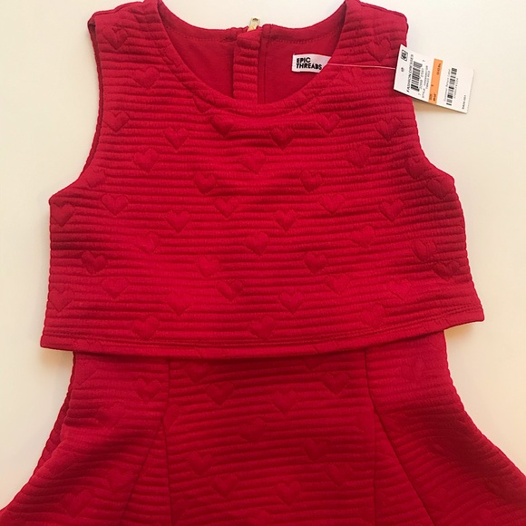 Epic Threads Girls Red A-Line Heart Dress - Picture 6 of 7